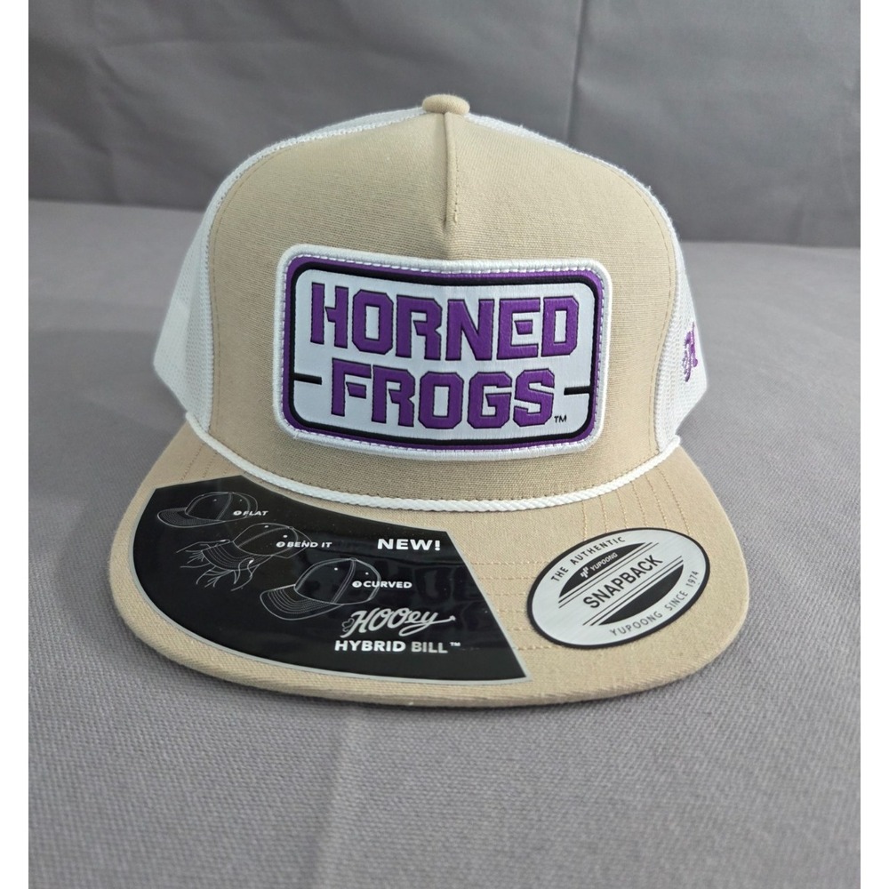 TCU Hat Mens Snapback Brown Purple White Vented Horned Frogs NCAA Trucker Cap